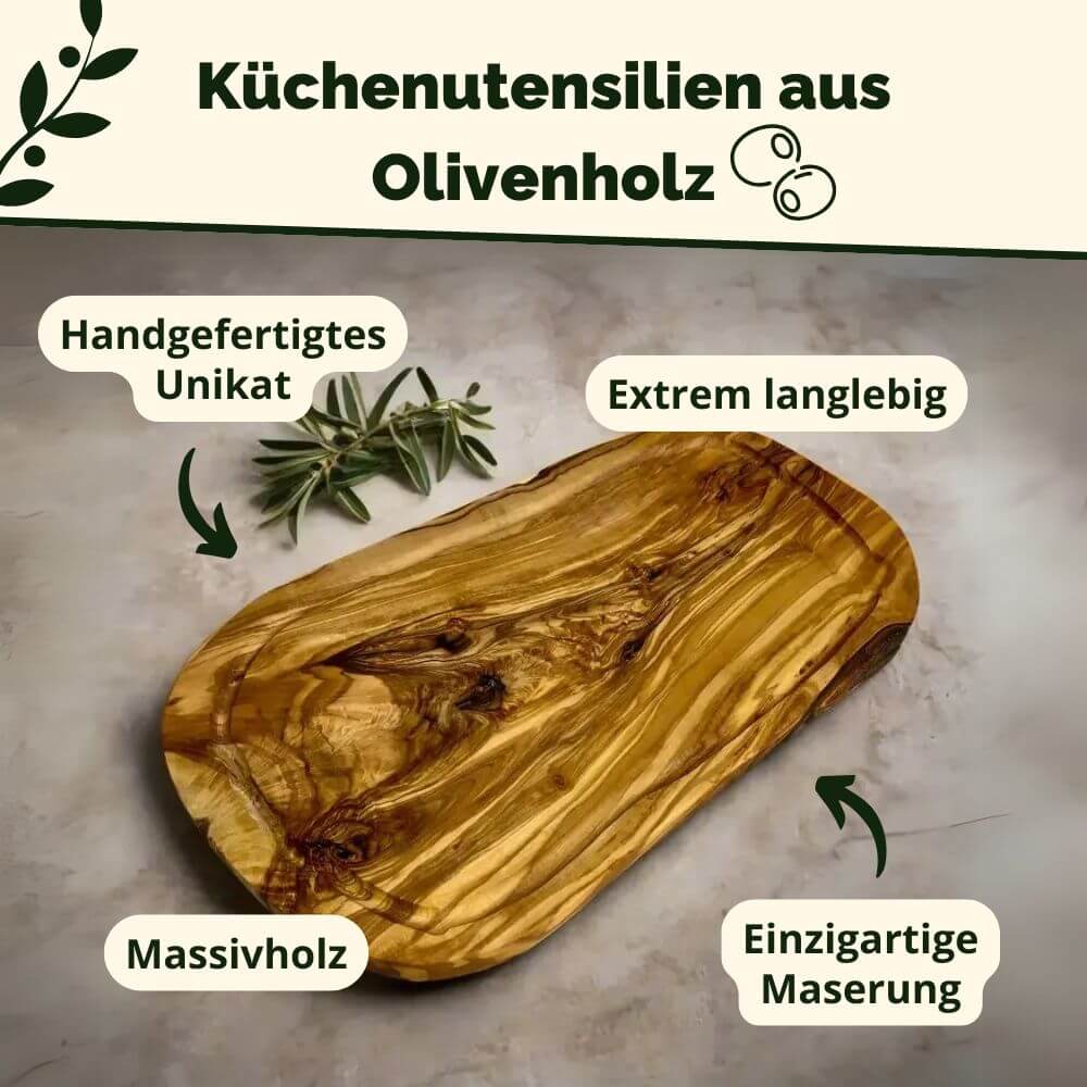 Olivenholz Kochutensilienbox rechteckig